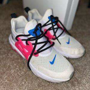 Nike React Presto GS Running Shoes Size 6.5Y White Blue Pink
